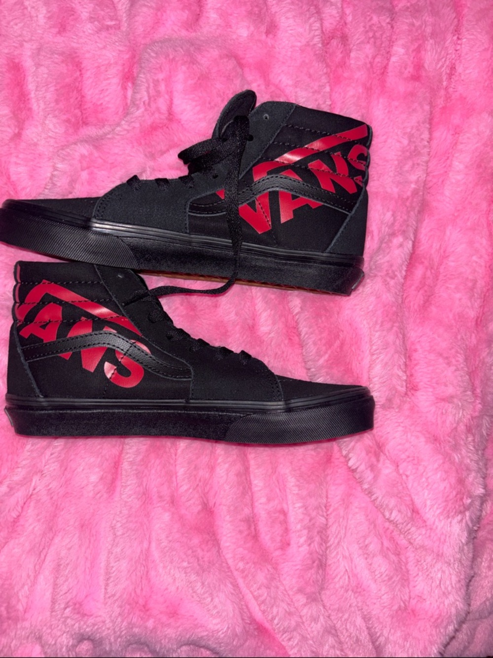 Vans Black High-Top Sneakers with Red Graphic